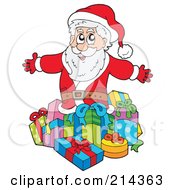 Poster, Art Print Of Santa Presenting Gifts