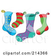 Poster, Art Print Of Digital Collage Of Christmas Stockings