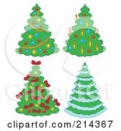 Royalty Free RF Clipart Illustration Of A Digital Collage Of Christmas Trees 2