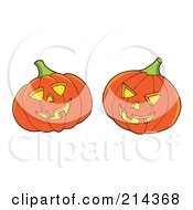 Poster, Art Print Of Digital Collage Of Two Jackolanterns