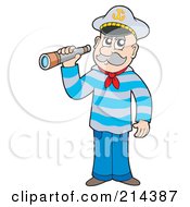 Senior Sailor Using A Spyglass