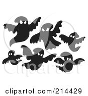 Royalty Free RF Clipart Illustration Of A Digital Collage Of Ghosts 2