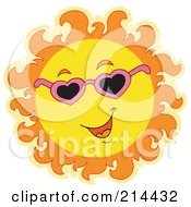 Poster, Art Print Of Summer Sun Smiling And Sporting Shades - 1