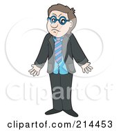 Royalty Free RF Clipart Illustration Of A Shrugging Young Businessman