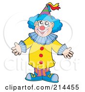 Royalty Free RF Clipart Illustration Of A Happy Clown Presenting