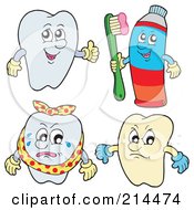 Poster, Art Print Of Digital Collage Of Tooth Characters - 2