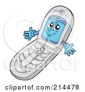 Poster, Art Print Of Happy Open Cell Phone Character
