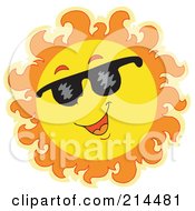 Poster, Art Print Of Summer Sun Smiling And Sporting Shades - 2