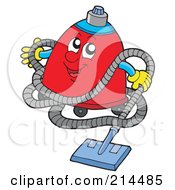 Royalty Free RF Clipart Illustration Of A Happy Red Vacuum Cleaner
