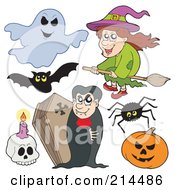 Royalty Free RF Clipart Illustration Of A Digital Collage Of Halloween Items 1