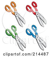 Royalty Free RF Clipart Illustration Of A Digital Collage Of Scissors