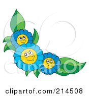 Poster, Art Print Of Corner Of Happy Blue Flowers