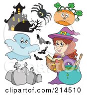 Poster, Art Print Of Digital Collage Of Halloween Items - 5