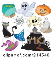 Poster, Art Print Of Digital Collage Of Halloween Items - 2