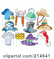 Royalty Free RF Clipart Illustration Of A Digital Collage Of Hats 2
