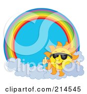 Poster, Art Print Of Summer Sun And Sunglasses Rainbow Circle