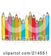 Royalty Free RF Clipart Illustration Of A Border Of Colorful Pencils by visekart