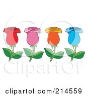 Royalty Free RF Clipart Illustration Of A Digital Collage Of Colorful Roses