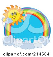 Poster, Art Print Of Summer Sun And Ice Cream Rainbow Circle