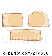 Royalty Free RF Clipart Illustration Of A Digital Collage Of Blank Wooden Signs