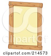 Royalty Free RF Clipart Illustration Of A Wooden Frame Around Yellow