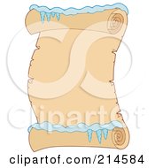 Royalty Free RF Clipart Illustration Of An Icy Blank Parchment Scroll