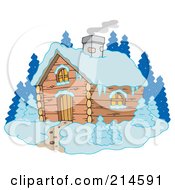 Poster, Art Print Of Smoke Rising From A Winter Cabin