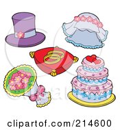 Royalty Free RF Clipart Illustration Of A Digital Collage Of Wedding Stuff by visekart