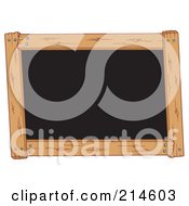 Poster, Art Print Of Wooden Frame Around A Black Board