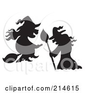 Poster, Art Print Of Digital Collage Of Two Witch Silhouettes