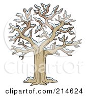 Poster, Art Print Of Bare Tree With Snow On The Branches