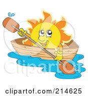 Poster, Art Print Of Summer Sun Rowing A Boat