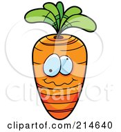Royalty Free RF Clipart Illustration Of A Goofy Eyed Orange Carrot Character by Cory Thoman