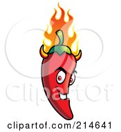 Royalty Free RF Clipart Illustration Of A Flaming Evil Chili Pepper Devil by Cory Thoman #COLLC214641-0121