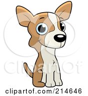 Royalty Free RF Clipart Illustration Of A Cute Little Chihuahua Puppy Sitting