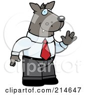 Royalty Free RF Clipart Illustration Of A Business Wolf Man In A Suit by Cory Thoman