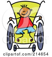 Poster, Art Print Of Childs Sketch Of A Boy In A Wheelchair