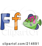 Poster, Art Print Of Childs Sketch Of F Is For Fish