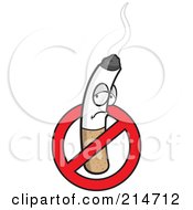 Poster, Art Print Of Pouting Cigarette In An Restriction Symbol