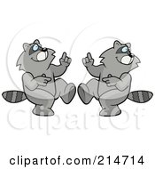 Royalty Free RF Clipart Illustration Of A Digital Collage Of A Dancing Raccoon In Different Poses