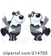 Royalty Free RF Clipart Illustration Of A Digital Collage Of A Dancing Panda In Different Poses