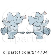 Royalty Free RF Clipart Illustration Of A Digital Collage Of A Dancing Elephant In Different Poses