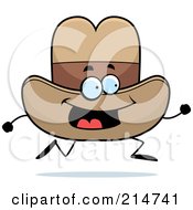 Poster, Art Print Of Happy Running Cowboy Hat Character