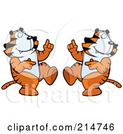 Royalty Free RF Clipart Illustration Of A Digital Collage Of A Dancing Tiger In Different Poses