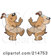 Royalty Free RF Clipart Illustration Of A Digital Collage Of A Dancing Dog In Different Poses