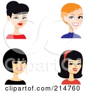 Digital Collage Of Four Beautiful Ladies Smiling