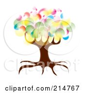 Poster, Art Print Of Colorful Bubbly Circle Tree