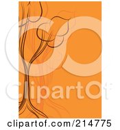 Poster, Art Print Of Orange And Brown Tree Design Background