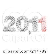Royalty Free RF Clipart Illustration Of A Stick Businessmen Forming 2011 by NL shop