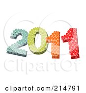 Royalty Free RF Clipart Illustration Of Colorful Stick People Forming 2011 by NL shop